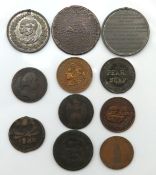 A 1758 calendar coin, three Pear's soap Napoleon c