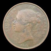 An 1855 Victorian bun head penny, 17.9g