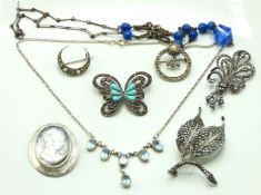 A small selection of silver & white metal jeweller