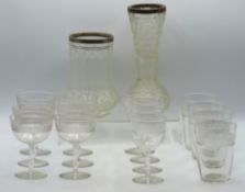A selection of antique drinking glasses with hobna