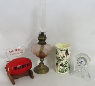 A Waterford crystal clock, mounting for movement n