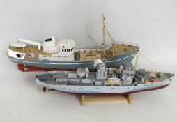 A model Royal Navy boat numbered 
