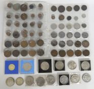 An 1857 Victoria penny, a small quantity of pre-19