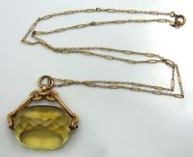 An antique 9ct gold chain, 1.2g, set with Victoria