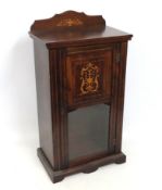 An Edwardian inlaid rosewood music cabinet, 1030mm