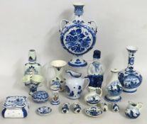 A quantity of various blue & white Delft ware item