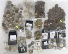 A quantity of mixed coinage including antique penn