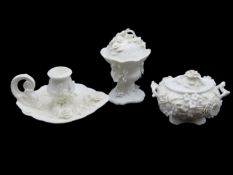 Three pieces of Coalport Coalbrookdale blanc de ch