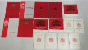 Fifteen Royal Opera House programmes including six