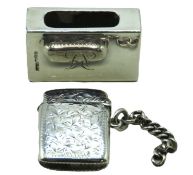 A 1904 Edwardian Chester silver vesta case by Rich
