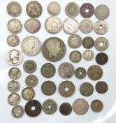 A selection of mixed silver & white metal coinage
