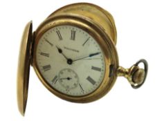A c.1870 gold plated Waltham full hunter pocket wa