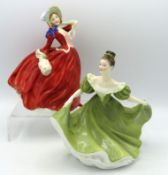 Two Royal Doulton figurines Autumn Breezes HN1934