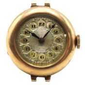 A 9ct gold cased ladies watch, case 25mm diameter,
