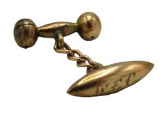 A 9ct gold cufflink, 1.8g