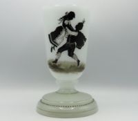 A Victorian milk glass pedestal vase, 265mm tall