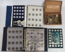 Two part filled albums of various coins twinned wi