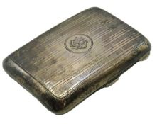 A 1918 Birmingham silver cigarette case by William