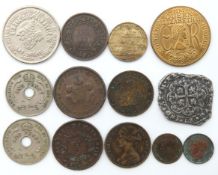 A selection of mixed coinage including a Bristol S