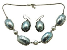 A silver mounted freshwater baroque pearl necklace