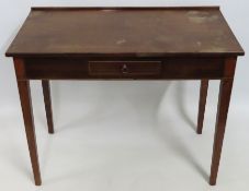 A 19thC. former card table converted to side table