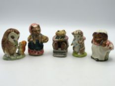 Five Beswick figures: Mrs. Tiggywinkle, Cousin Rib