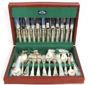 A cased twelve setting kings pattern silver plated