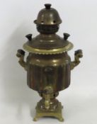 A Russian brass samovar, 465mm tall