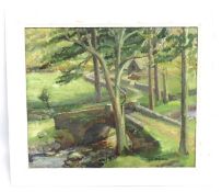 A framed woodland landscape oil on canvas signed Wyn Stringer 'Near Cader Idris' in North Wales , im