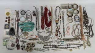 A collection of costume jewellery items including