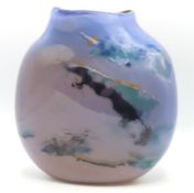 A Phil Attril studio glass vase dated 1996, 236mm