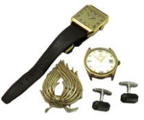 A pair of J.A & S silver cufflinks, 7g, twinned wi