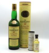 A cased 70cl bottle of Glenlivet 12 year old singl