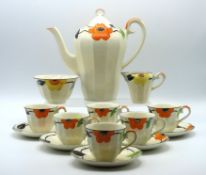 A Myott, Son & Co. hand painted art deco period co