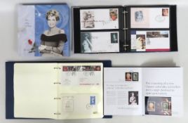 A 36 page Diana 36 stamp cover album, a Jersey Pos
