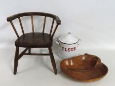A child's ash & elm Windsor chair, repair to one r