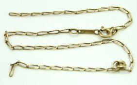 A 9ct gold chain a/f, 183mm long, 0.6g