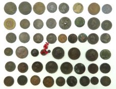 A quantity of mixed coinage including a Chinese Hu