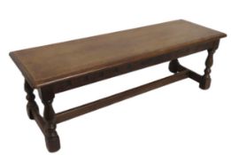 A oak window bench, 930mm wide x 310mm wide x 300m