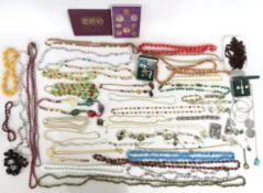 A collection of costume jewellery items including