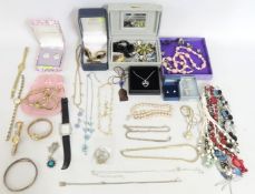 A collection of costume jewellery items including