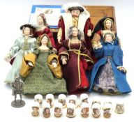 An antique box containing the wives of Henry VIII