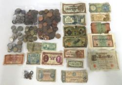 A selection of various coinage & bank notes