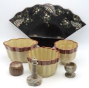 A wall mounted Japanese lacquerware posy shelf inl