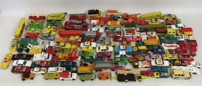 A quantity of play worn diecast vehicles, mostly M