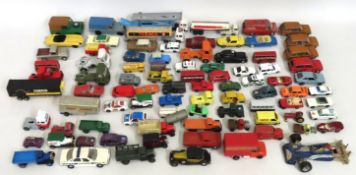A quantity of play worn diecast vehicles, mostly D