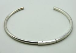 A silver Pandora bangle, internal measurement 68.5
