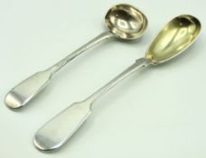 An 1874 Victorian Exeter silver mustard spoon with