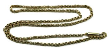 An antique 1920s yellow metal chain, tests electro