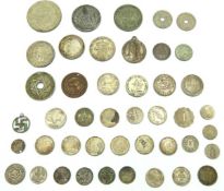 A selection of mixed white metal coinage including